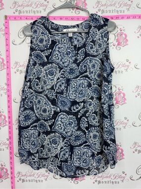 Cristina B tank top Navy Paisley Sleeveless Camisole
